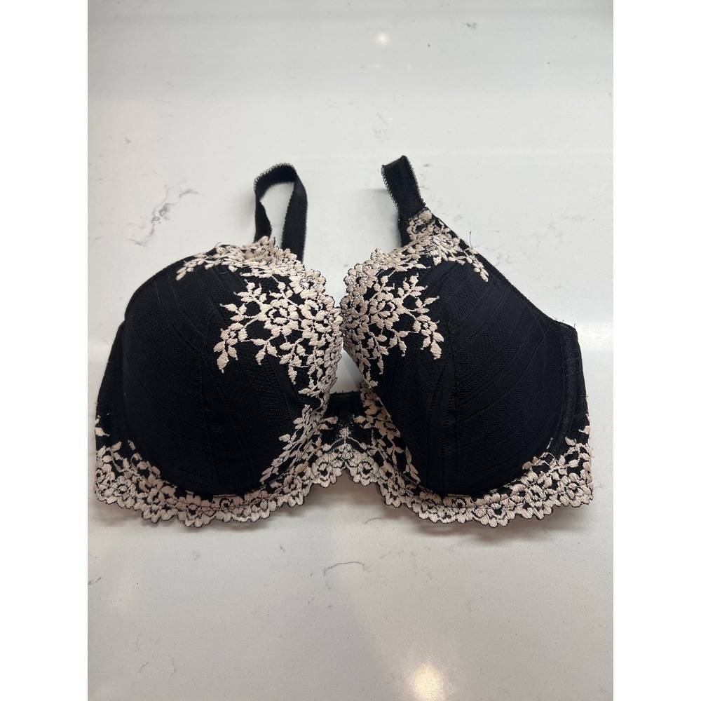Wacoal Black Lace Trim Full Figure Bra 36DDD Support Comfort - Picture 3 of 10